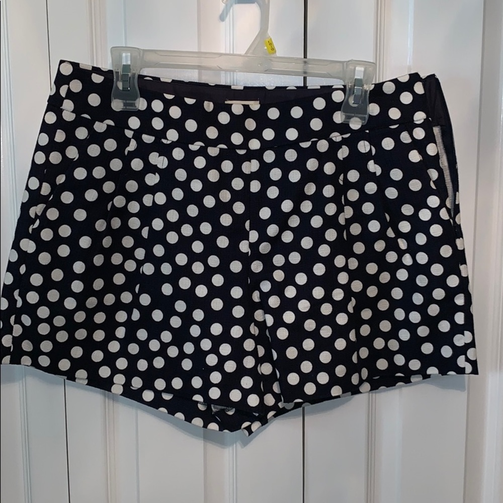 Navy white polka dot shorts